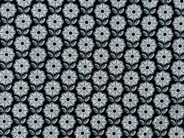 Baumwoll-Stoff Blumen Weiß Bunt Nr 4904
